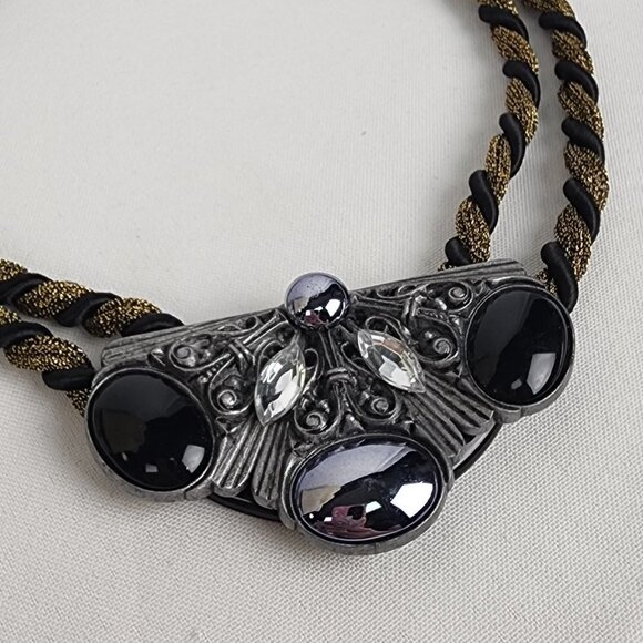 Vintage Statement Metallic Rope Necklace - Picture 3 of 6